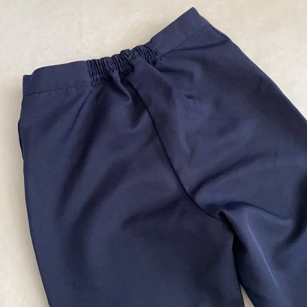 {VTG} Genuine School Uniform | Flat Front High Waist Wide Leg Pants Navy Blue 12
